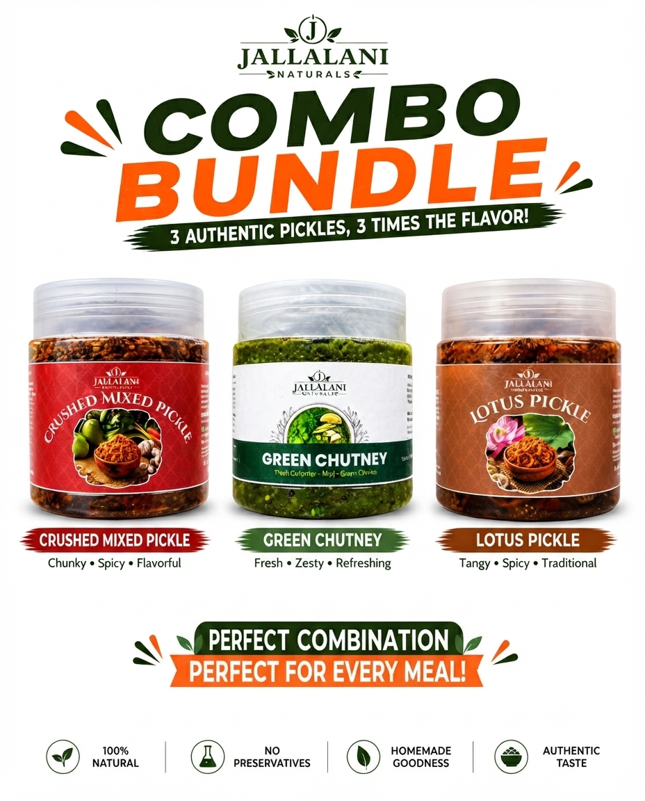 3-Jar Combo Collection of Pickle & Chutney (P007)