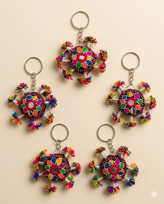 Key Chain Flowers-Embroidery (Pack of 05) (KC003)