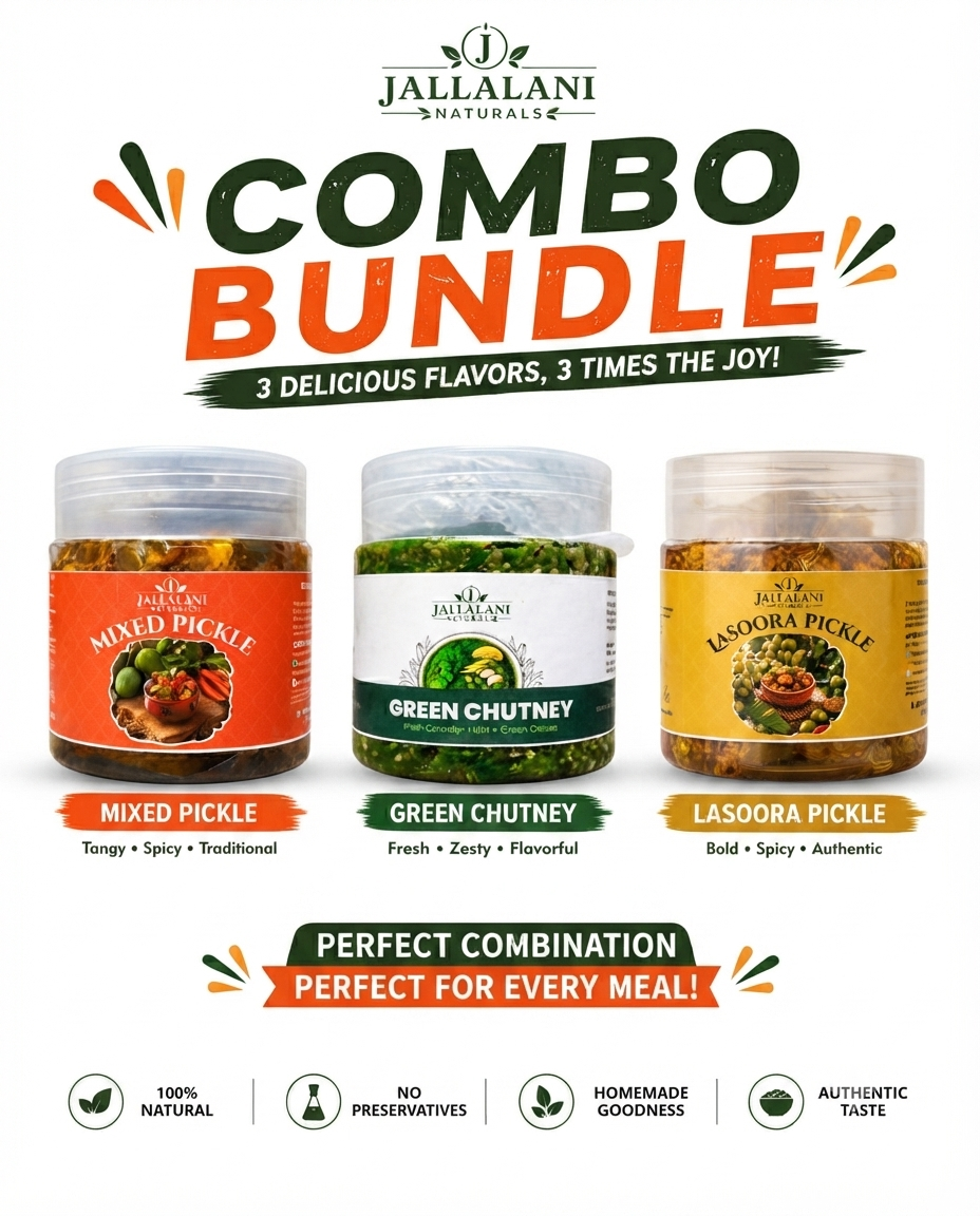 3-Jar Combo Collection of Pickle & Chutney (P008)