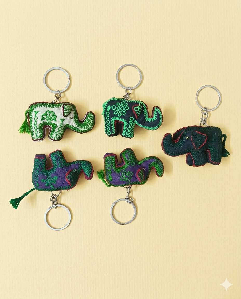 Key chain Elephant-Embroidery (Pack of 05) (KC007)