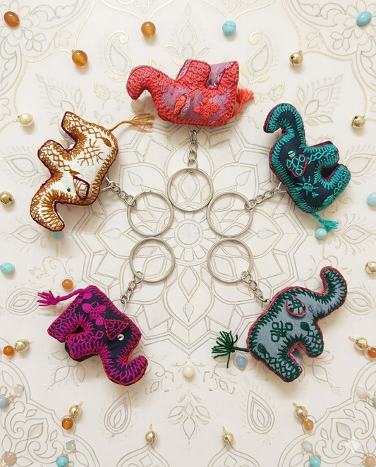 Key chain Elephant-Embroidery (Pack of 05) (KC007)