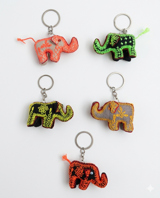 Key chain Elephant-Embroidery (Pack of 05) (KC007)