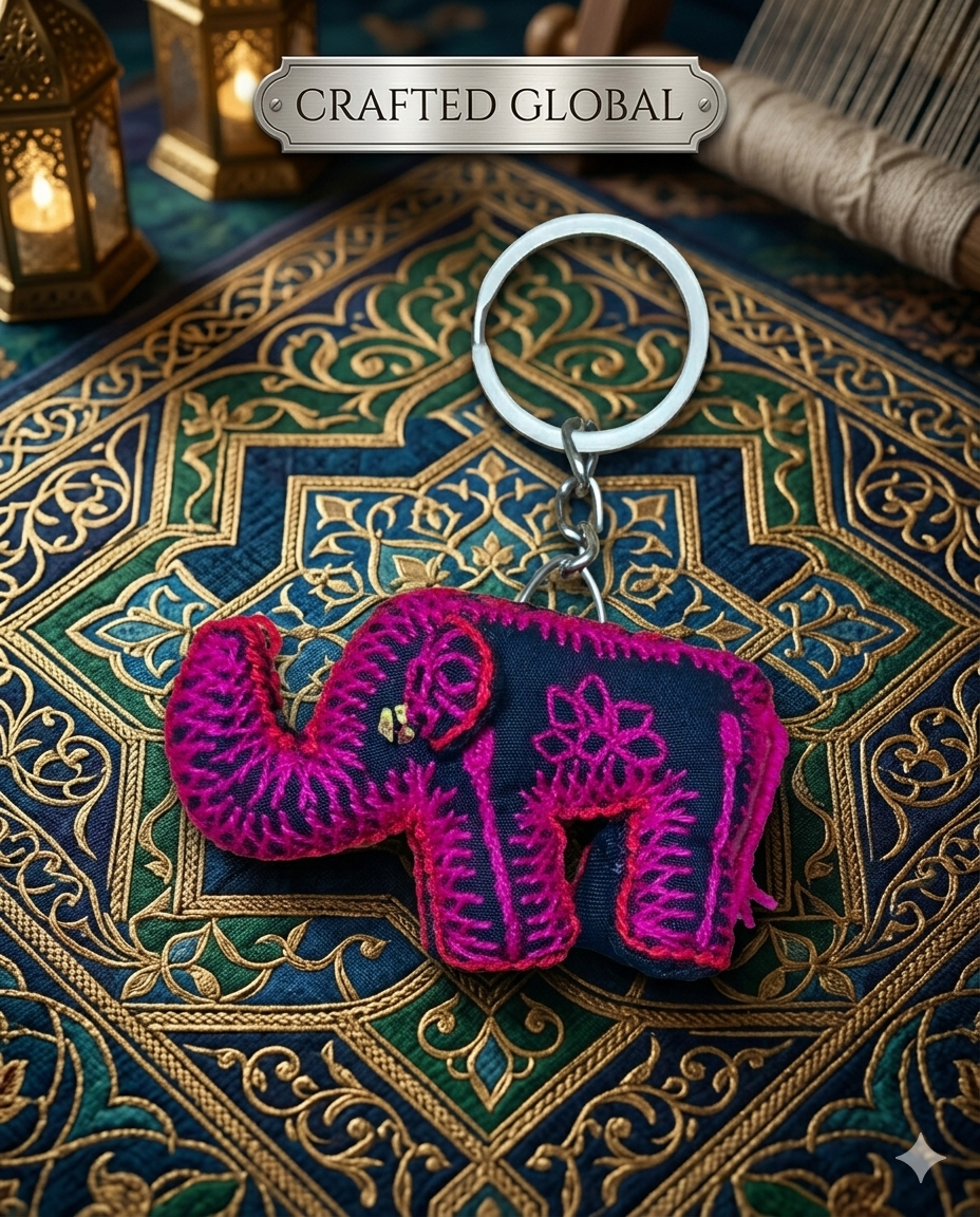 Key chain Elephant-Embroidery (KC010)