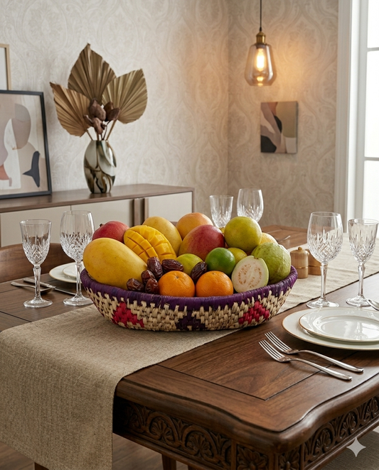 Tray Fruit basket Date Leaf (11.5"/6.5") (FB003)