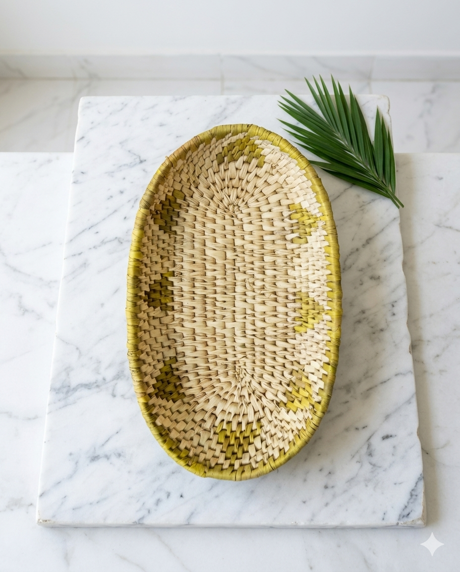 Tray Fruit basket Date Leaf (11"/6.5") (FB001)