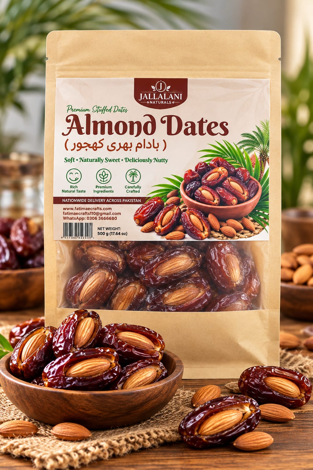 Premium Almond Stuffed Dates (بادام بھری کھجور) 500g