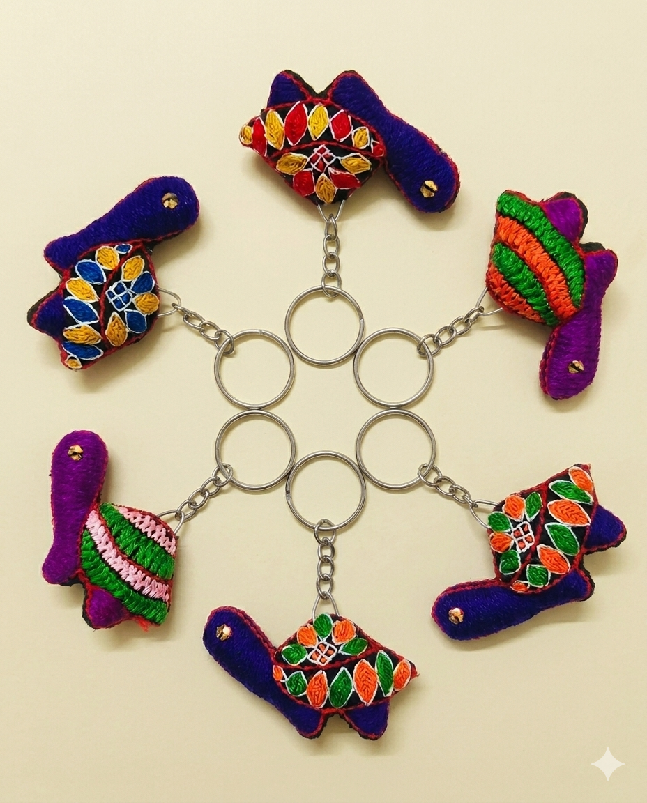 Key chain Turtle-Embroidery (Pack of 05) (KC008)