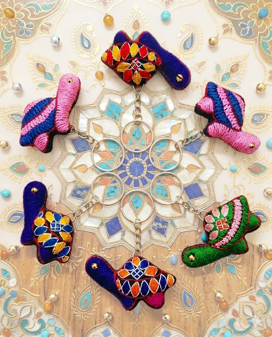 Key chain Turtle-Embroidery (Pack of 05) (KC008)
