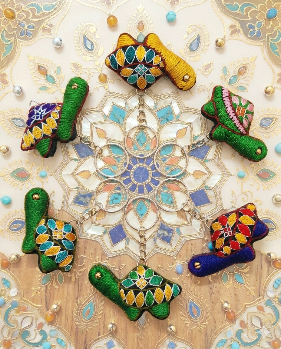 Key chain Turtle-Embroidery (Pack of 05) (KC008)