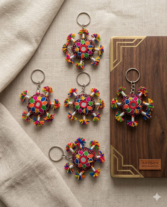 Key Chain Flowers-Embroidery (Pack of 05) (KC003)