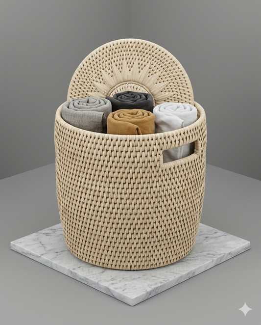 Laundry Basket with Lid (16" X16")(LB008)