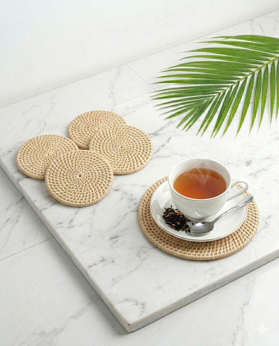 Tea Cup Coaster - 06 pieces (Size-04") (TC002)