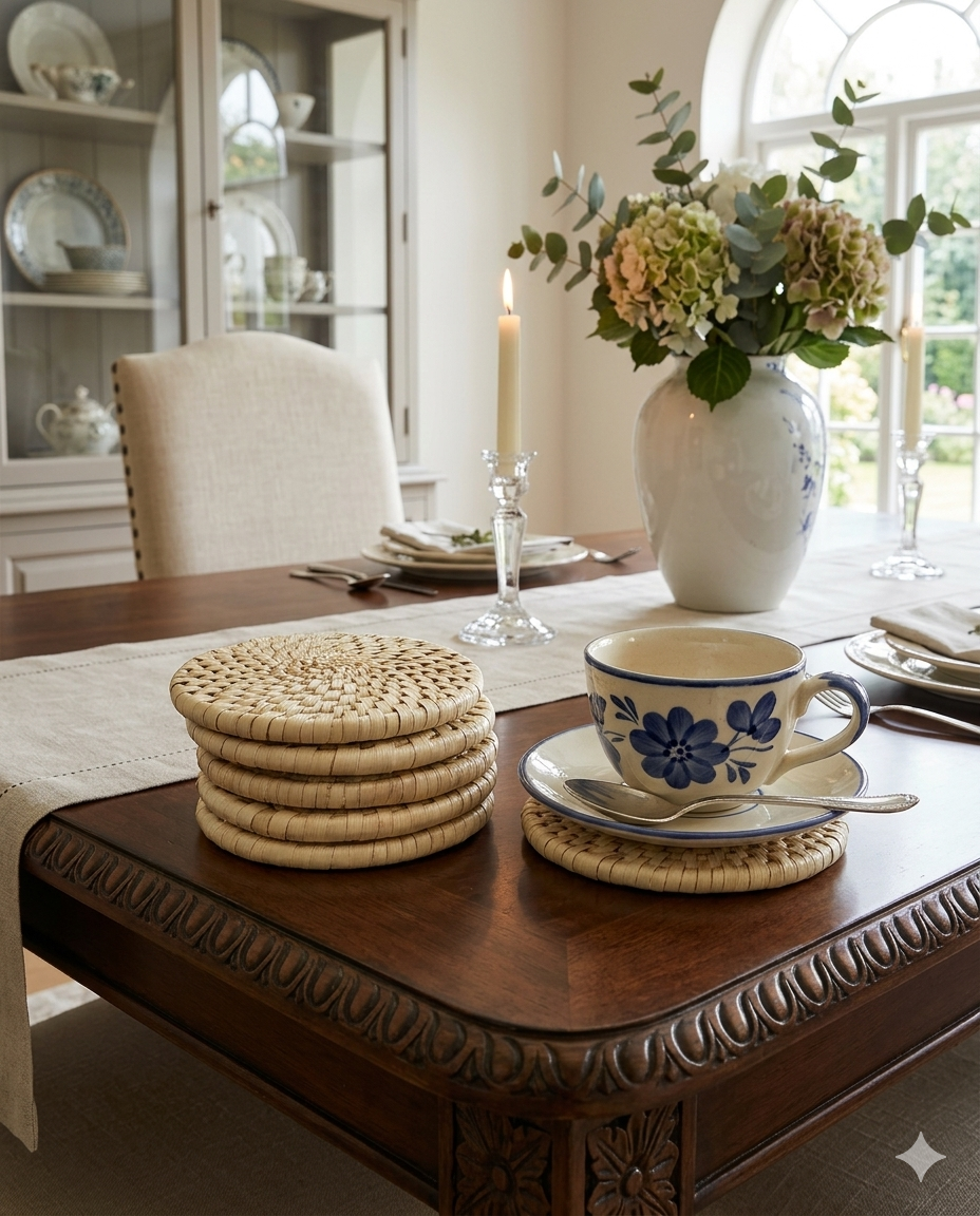 Tea Cup Coaster - 06 pieces (Size-04") (TC002)