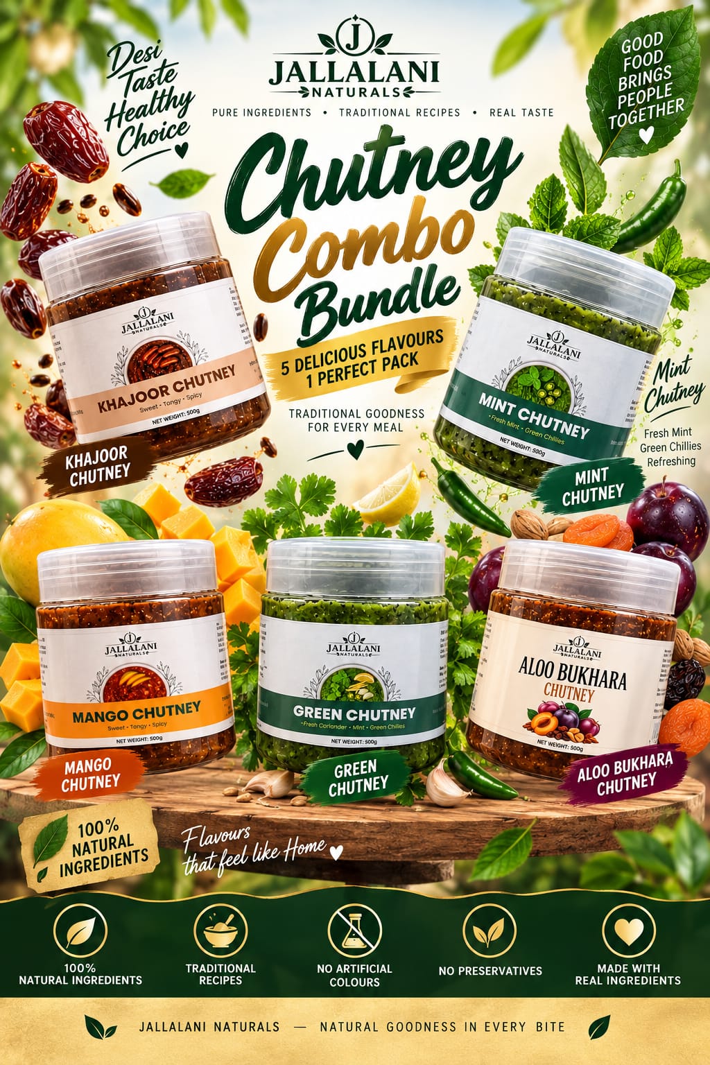 5-Jar Signature Chutney Gift Collection – Homemade Pakistani Flavours